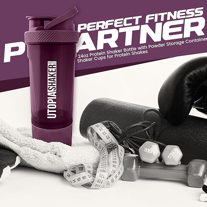 Fitness Sports Classic Protein Mixer Shaker Bottle (24-Oz)