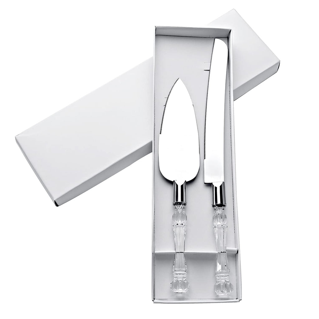 Cake Cutting Knife and Lifter 2-piece set a modern acrylic look