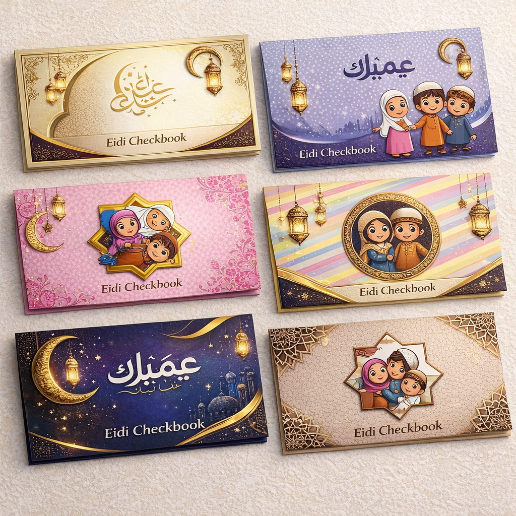 Premium Eidi Cheque Book for Kids – 10 Cheques