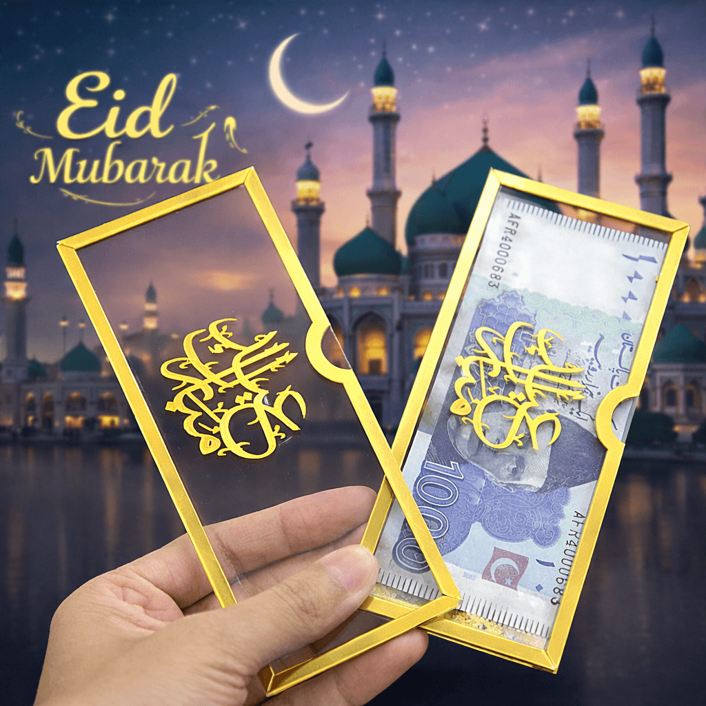 Luxury Eid Mubarak Eidi Envelope | Premium Cash Gift Holder for Eid
