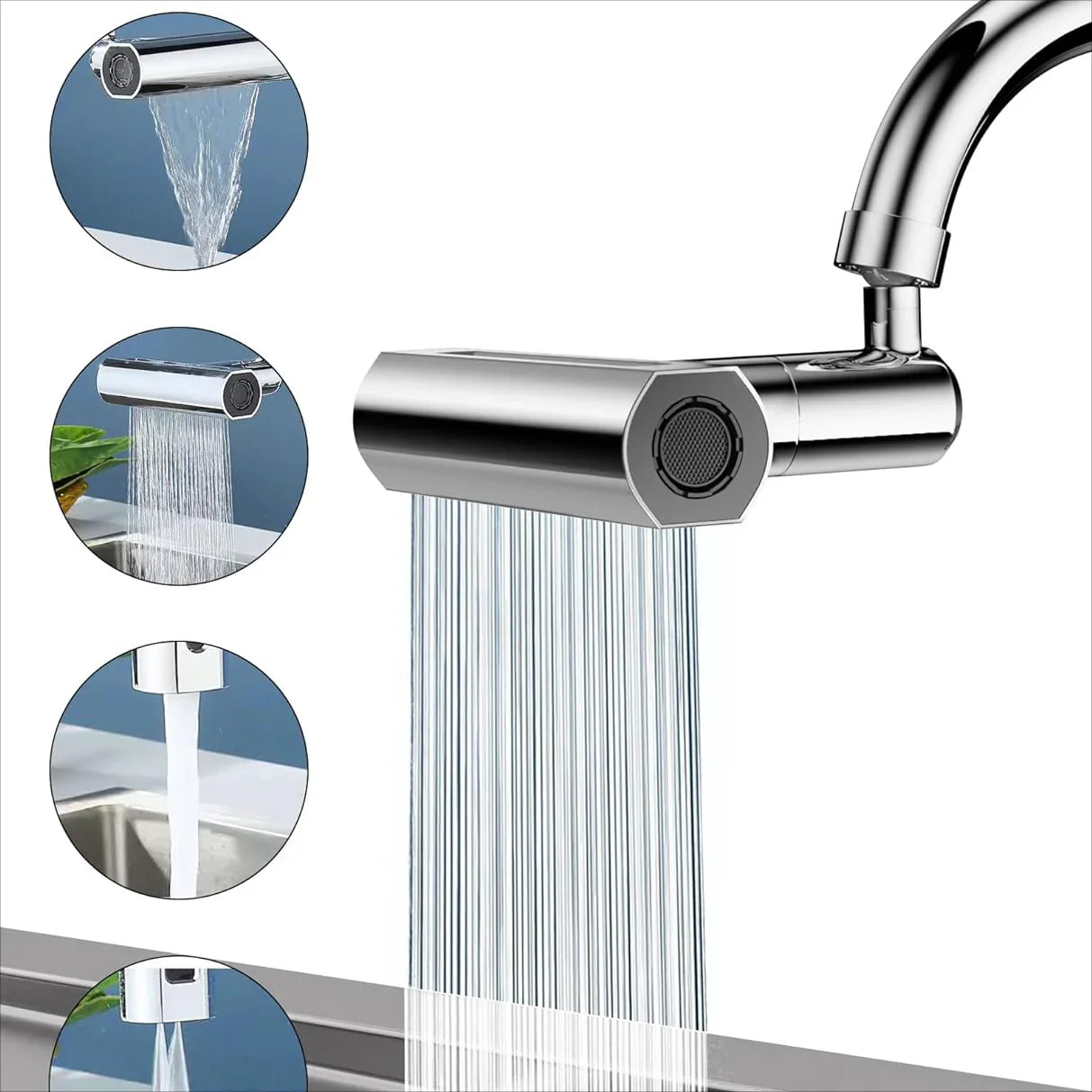 4 in 1 Multifunctional Kitchen Sink Waterfall Faucet