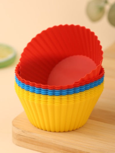 6 Pcs Cup Cake Mould Set Silicone
