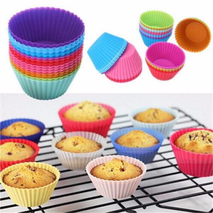 6 Pcs Cup Cake Mould Set Silicone