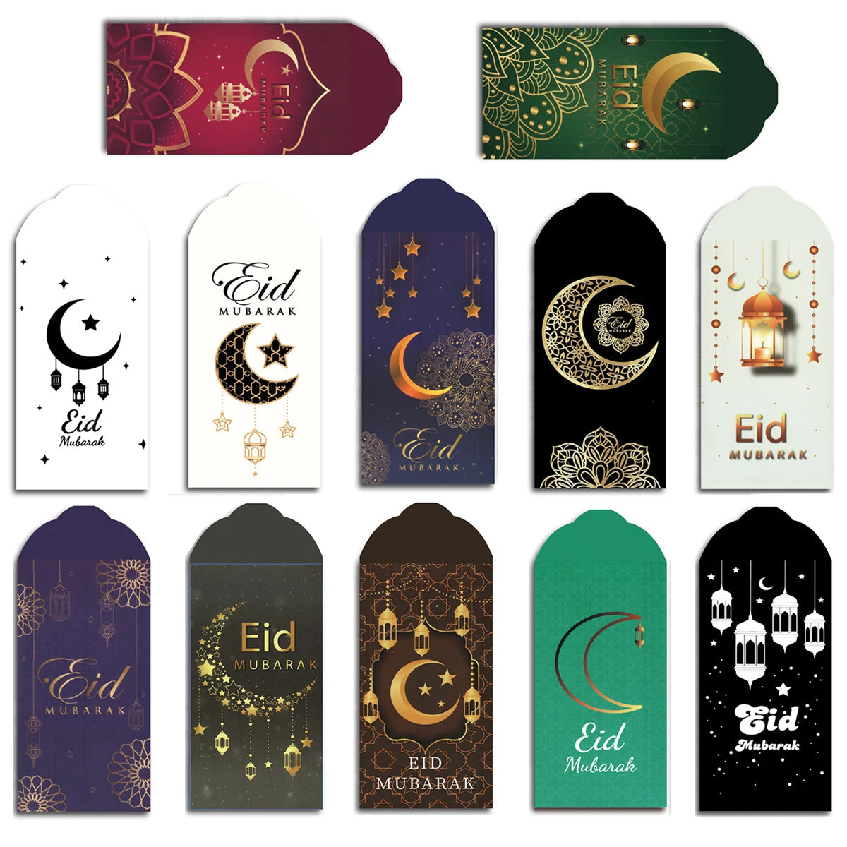 Elegant Eid Mubarak Eidi Envelopes – Pack of 10