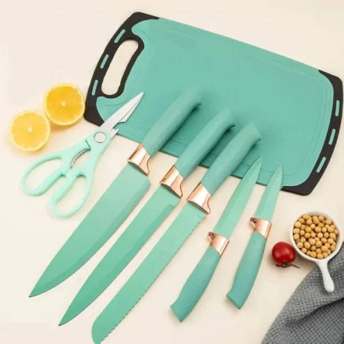 19 PCs Silicon Cooking & Knife Set With Board