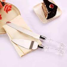 Cake Cutting Knife and Lifter 2-piece set a modern acrylic look